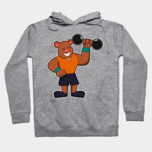 Bear at Bodybuilding with Dumbbell Hoodie